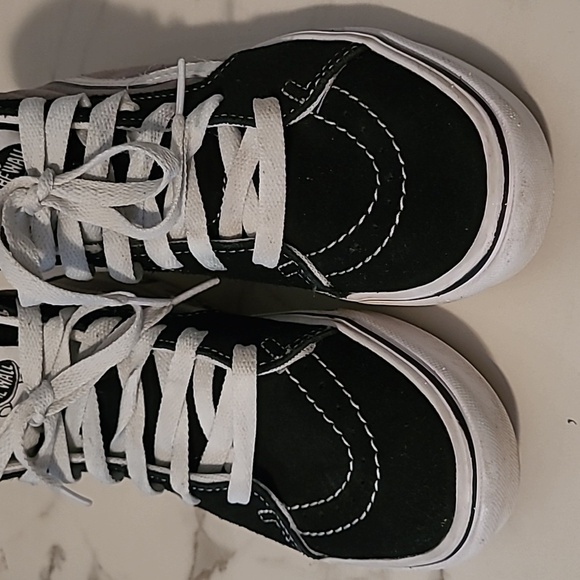 Vans Sk8 HI Black Gray White Mid Top Skateboard Sneakers Shoes Boys Kids US 2.5 - Picture 9 of 14